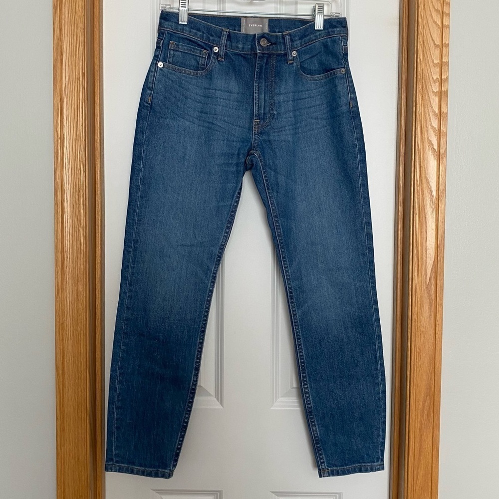 Everlane Medium Wash Straight Ankle Jeans Size 27 - Picture 1 of 7